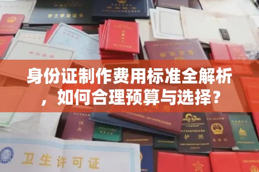 黄圃身份证制作费用标准全解析，如何合理预算与选择？
